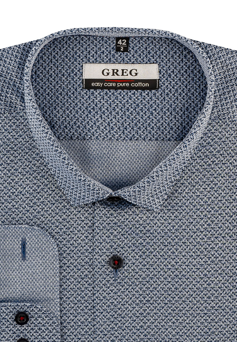 

Рубашка мужская Greg 01-00000886 синяя 44, Синий, 01-00000886