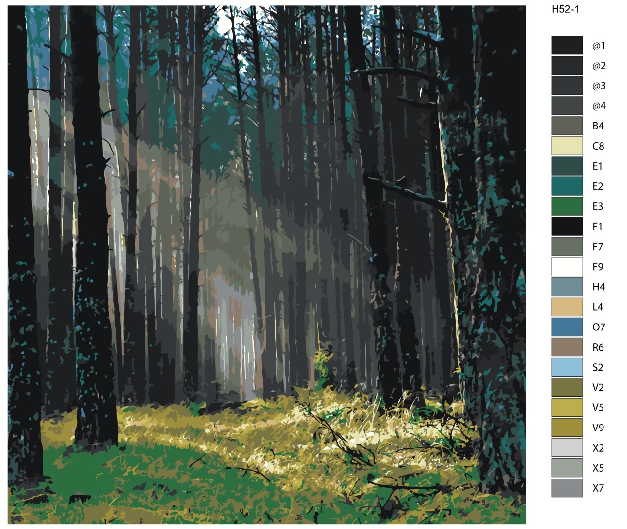 

Картина по номерам BRUSHES-PAINTS Н52, Свет в лесу