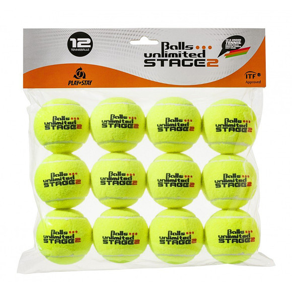 Теннисные мячи турнирные Balls unlimited Stage 2 уровень 2, 12 шт в упаковке
