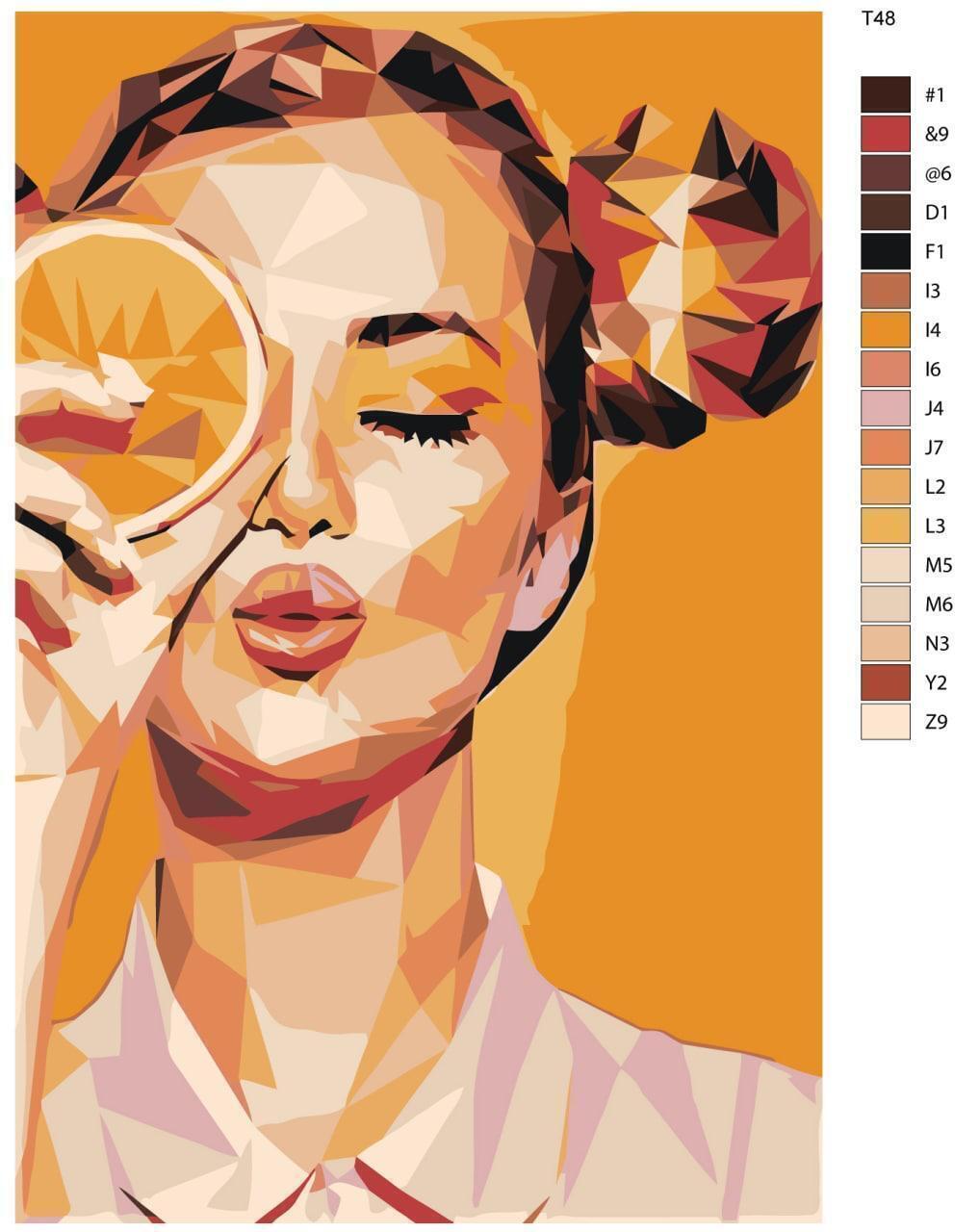 

Картина по номерам BRUSHES-PAINTS Т 48, Девушка с апельсином