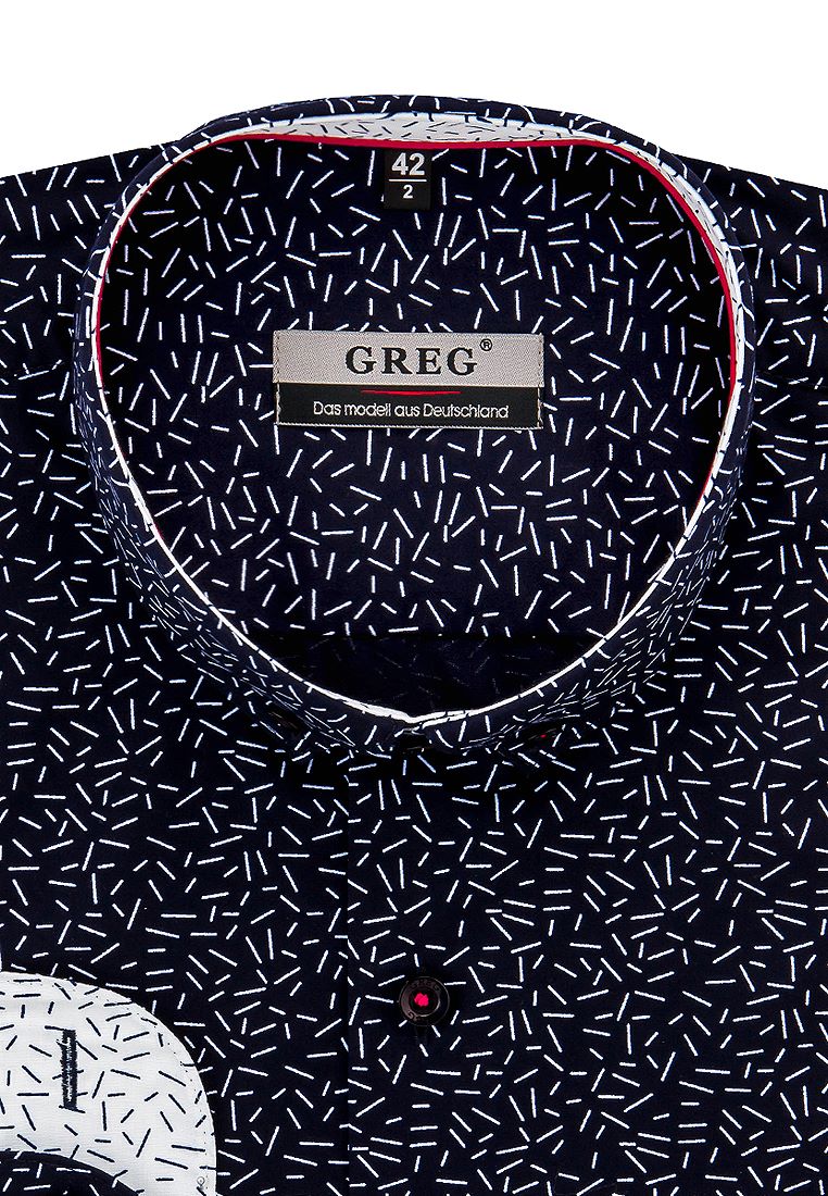 

Рубашка мужская Greg 01-00009198 синяя 40, Синий, 01-00009198
