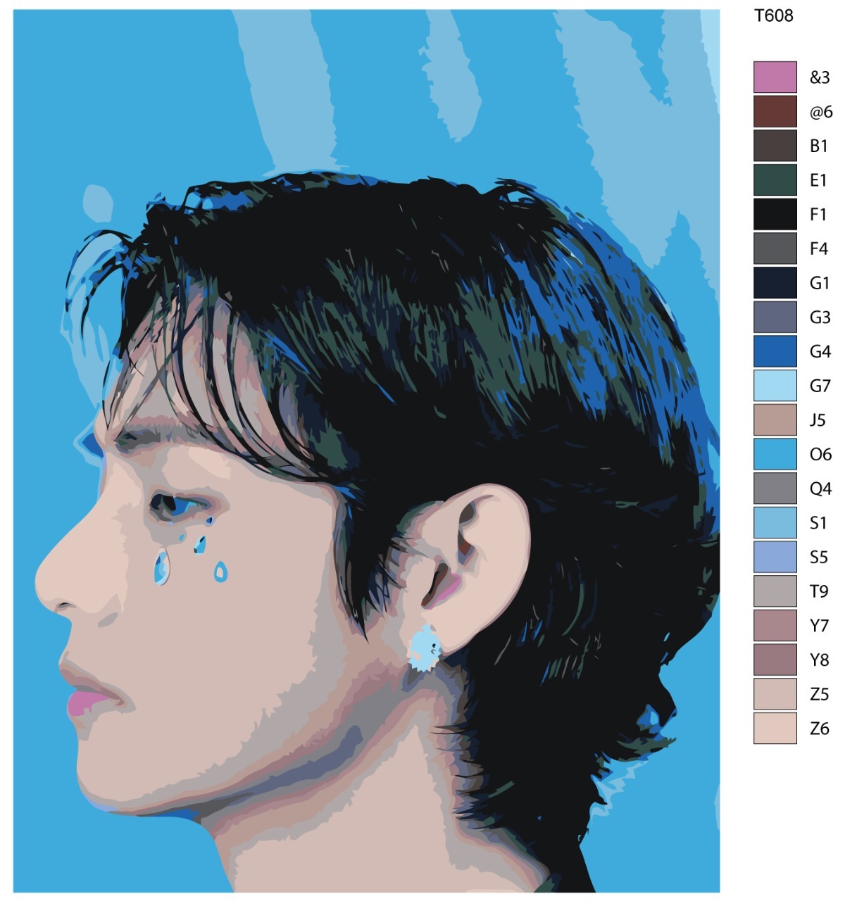 

Картина по номерам BRUSHES-PAINTS Т608, Ким Тэхён (Kim Taehyung), участник группы BTS