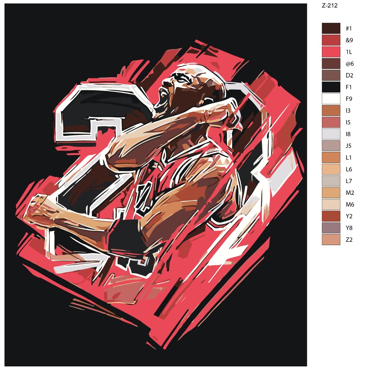 

Картина по номерам BRUSHES-PAINTS Z-212, Баскетболист Майкл Джордан.Chicago Bulls