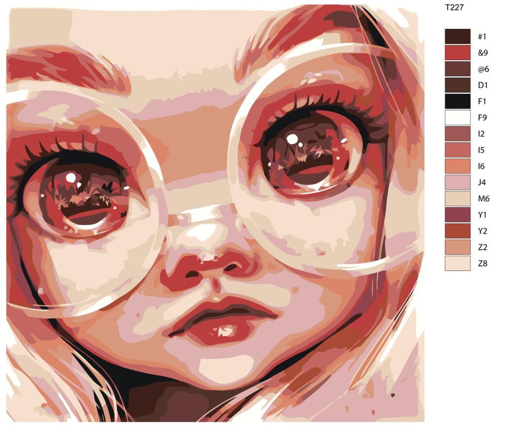 

Картина по номерам BRUSHES-PAINTS Т227, Арт милой девочки
