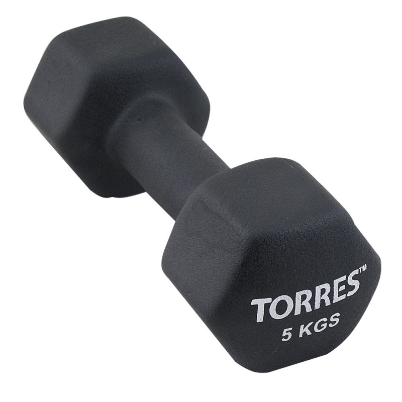 Неразборная гантель Torres PL519 1 x 5 кг, черный