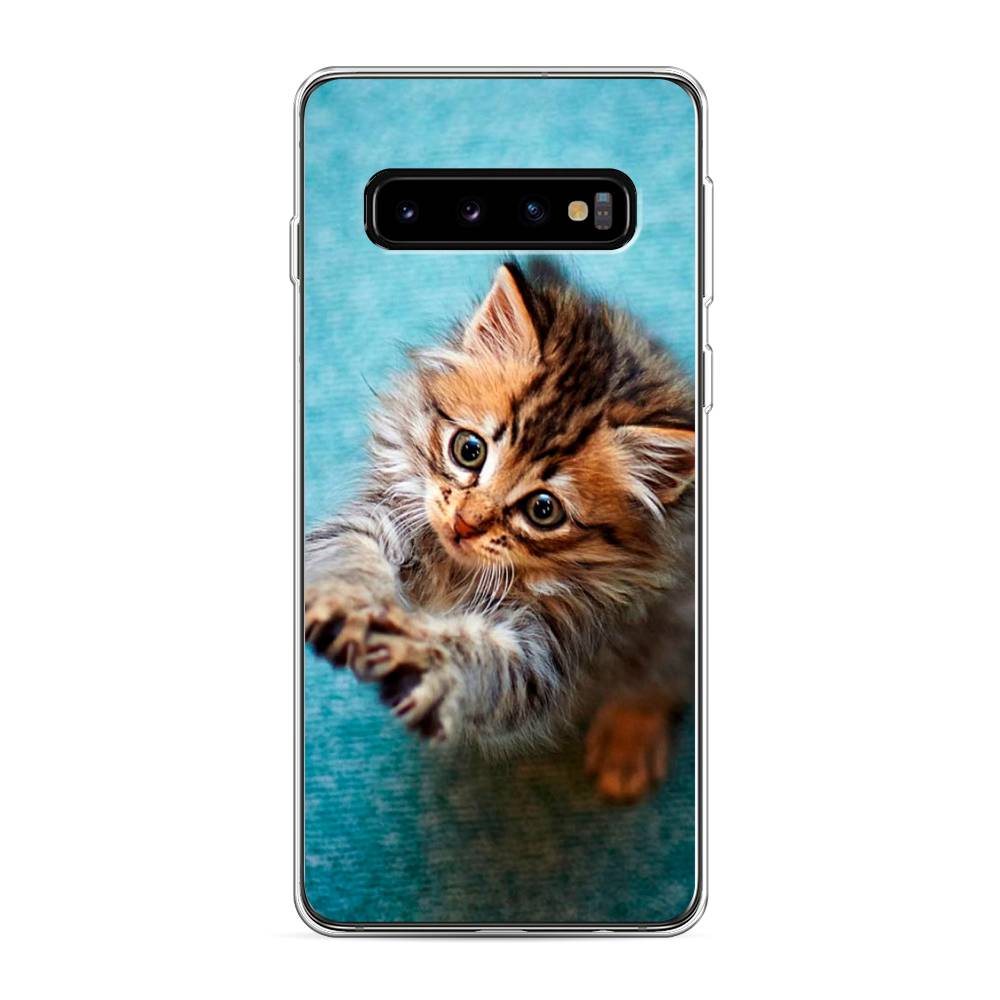 

Чехол Awog на Samsung Galaxy S10 "Котенок просит есть", Разноцветный, 27050-2