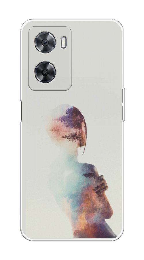 

Чехол на Oppo A57 4G/A77 4G/A77s 4G/A57s "Девушка-лес", Розовый;голубой;серый, 2511950-1