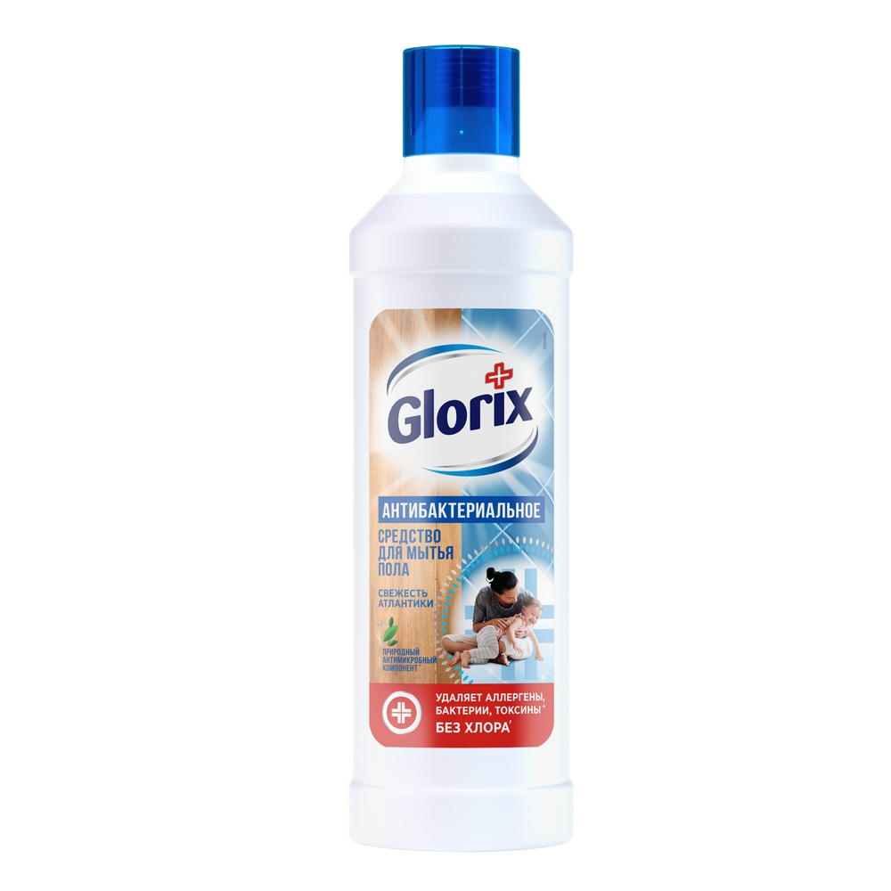 фото Универсальное чистящее средство для мытья полов glorix свежесть атлантики 1 л