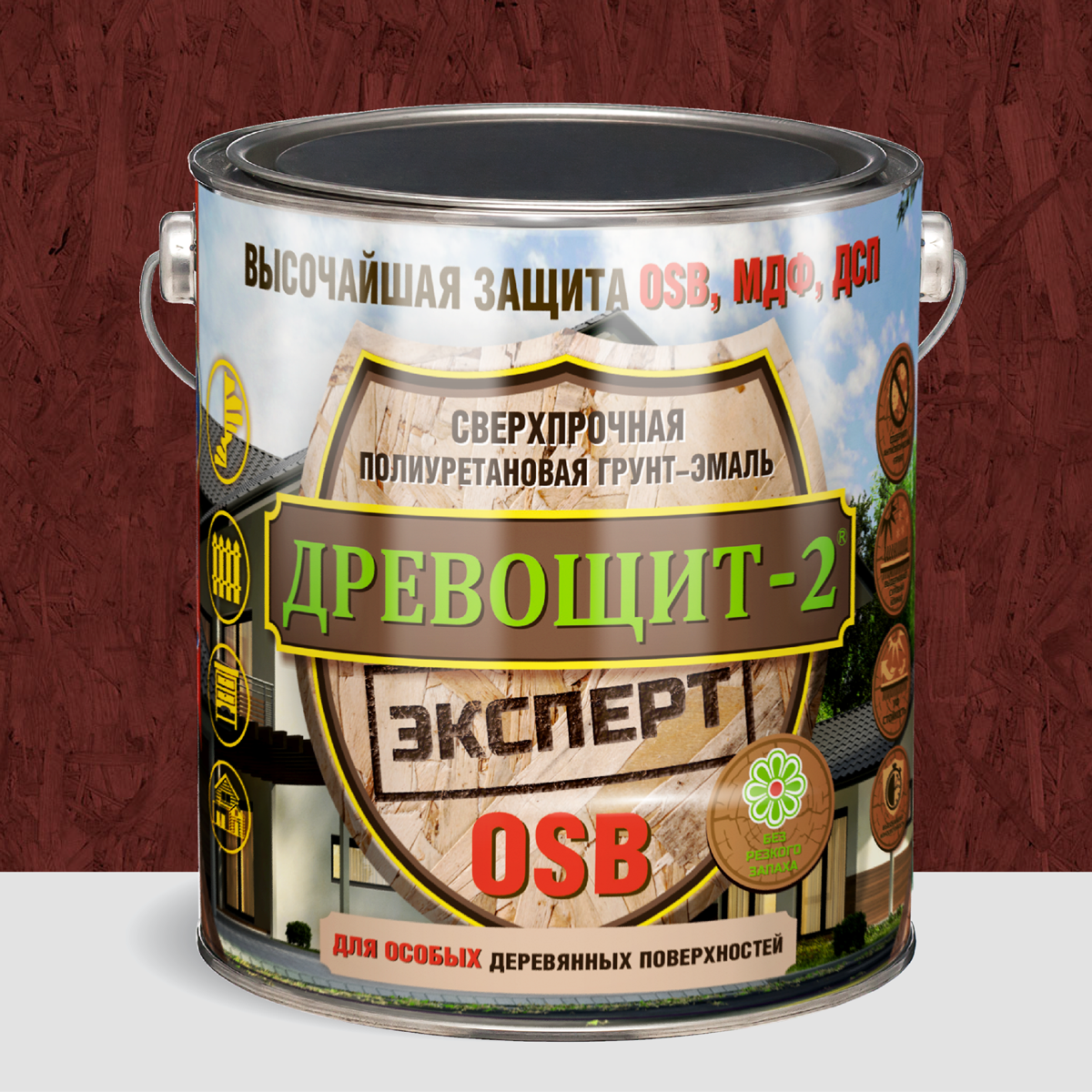 Краска по дереву Древощит-2 Эксперт OSB RAL 3009, 2.5 кг