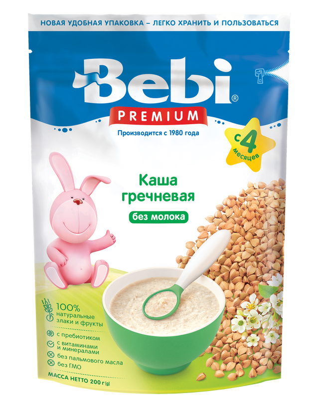 фото Каша безмолочная bebi premium гречневая с 4 мес. 200 гр 9 шт. 1020098