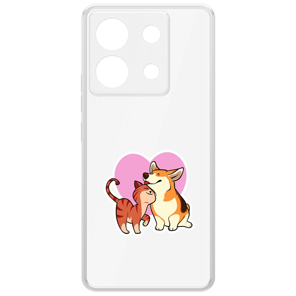 

Чехол-накладка Krutoff Clear Case Любовь противоположностей для Xiaomi Poco X6, Прозрачный