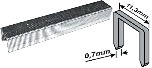 Скобы для степлера закаленные 11,3 мм х 0,7 мм, (узкие тип 53) 10 мм, 1000 шт. закаленные усиленные узкие скобы для степлера fit