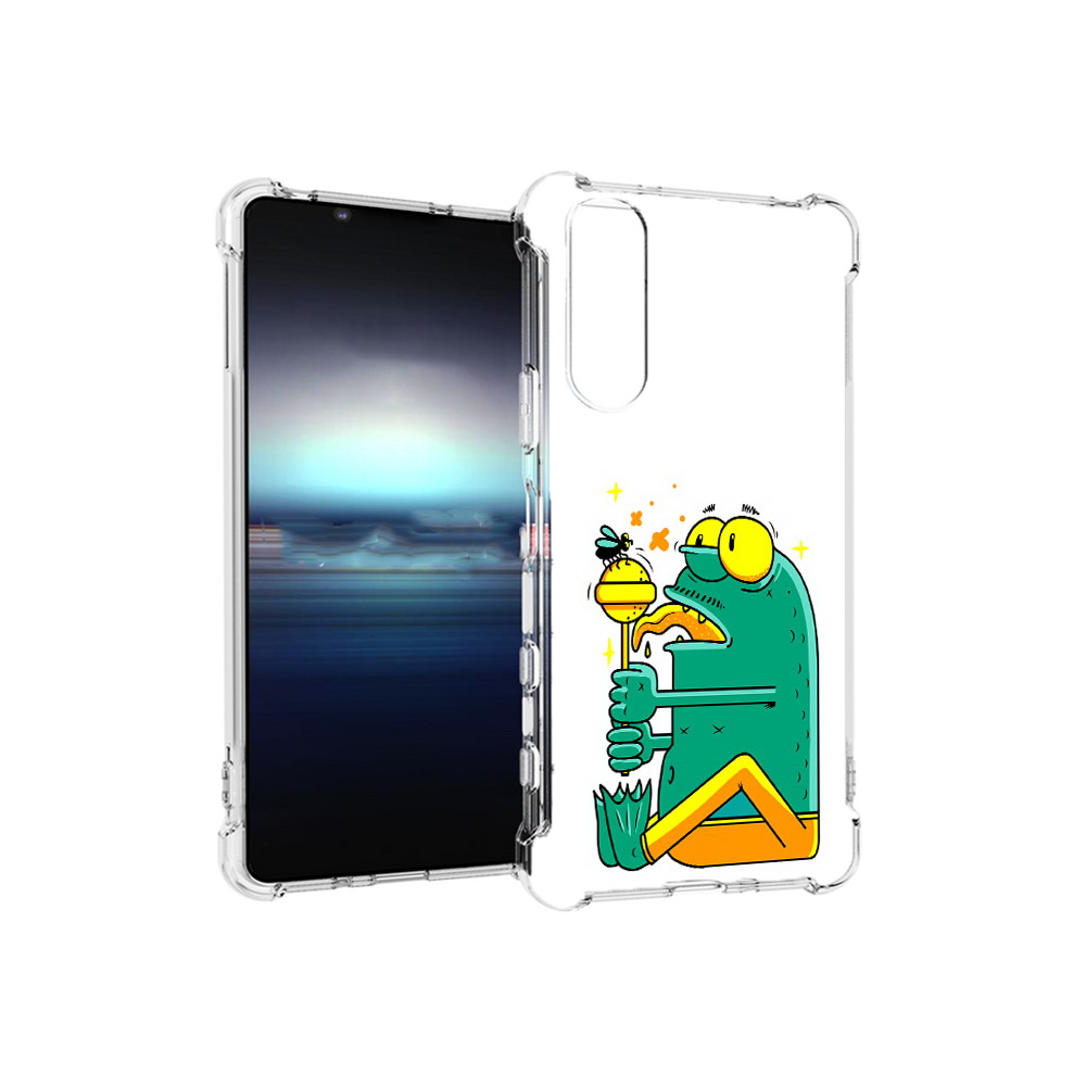 

Чехол MyPads Tocco для Sony Xperia 5 Зеленая лягушка с чупа чупсом (PT154834.228.85), Прозрачный, Tocco