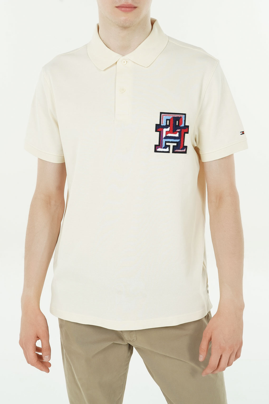 

Футболка мужская Tommy Hilfiger MW0MW34842 бежевая 2XL, Бежевый, MW0MW34842