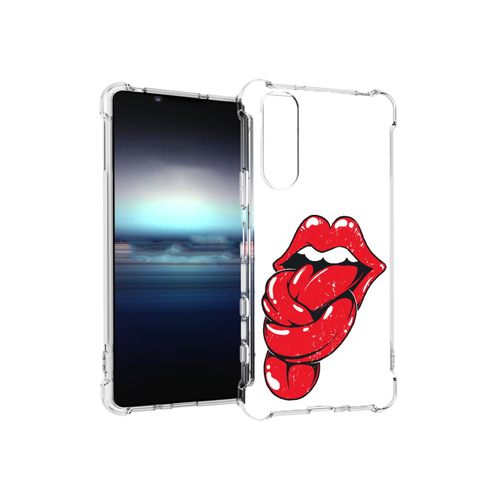 

Чехол MyPads Tocco для Sony Xperia 5 яркие губы с языком (PT154834.228.705), Прозрачный, Tocco