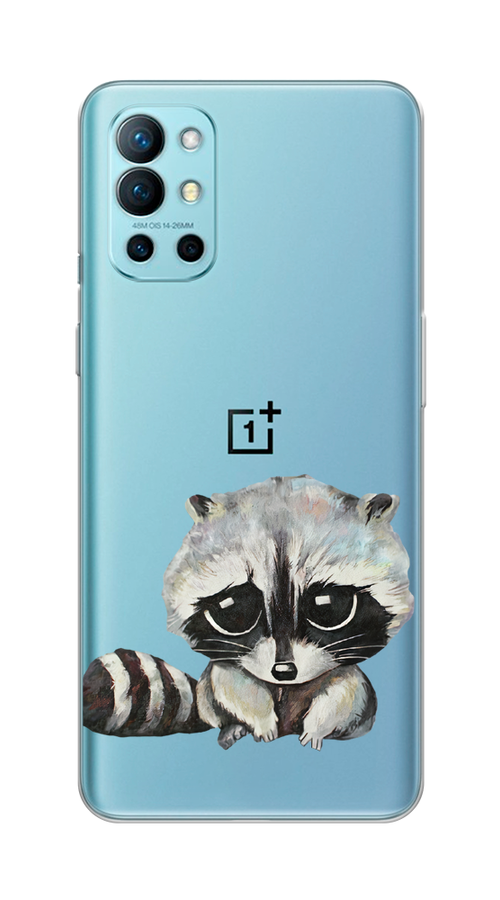 

Чехол на OnePlus 9R "Большеглазый енот", Серый;черный;прозрачный, 151650-1
