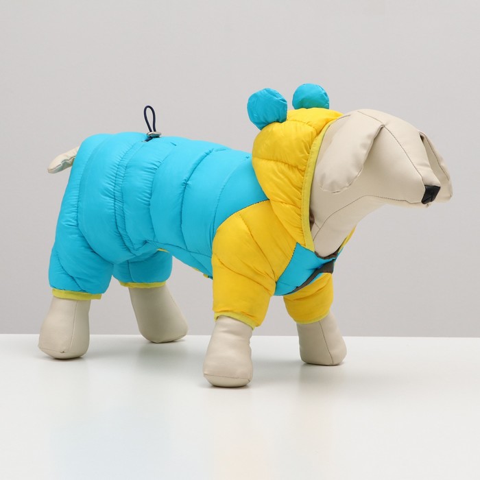 Комбинезон для собак Медвежонок, размер 8, желто-голубой
