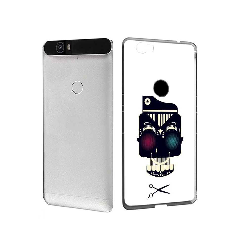 

Чехол MyPads Tocco для Huawei Nexus 6P черно белый скелет с яркими глазами, Прозрачный, Tocco