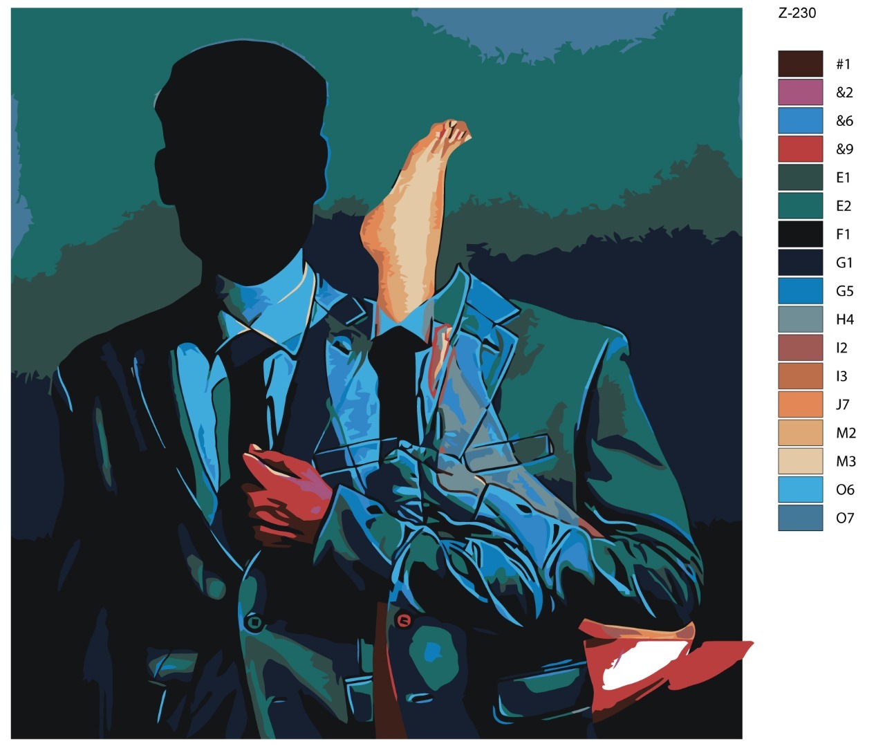 

Картина по номерам BRUSHES-PAINTS Z-230, Мужчина в паре с ногой