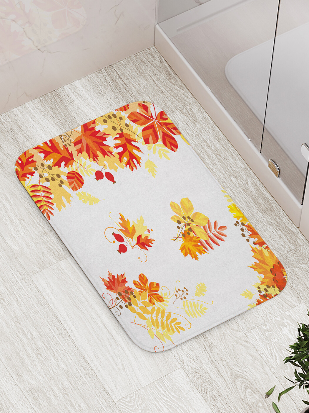 

Коврик противоскользящий JoyArty "Листья осени" для ванной, сауны, бассейна, 77х52 см, Листья осени