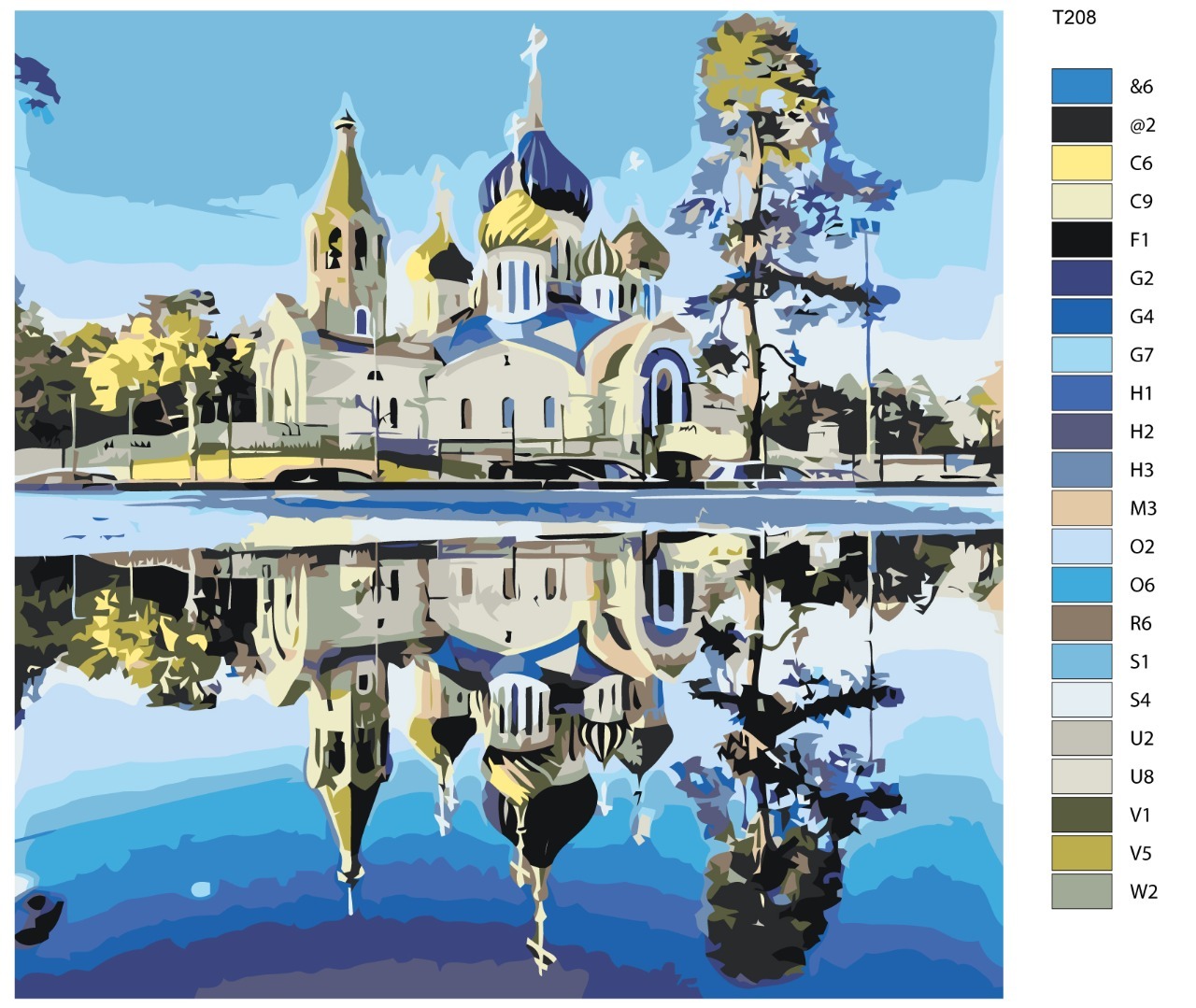 

Картина по номерам BRUSHES-PAINTS Т208, Собор в отражении