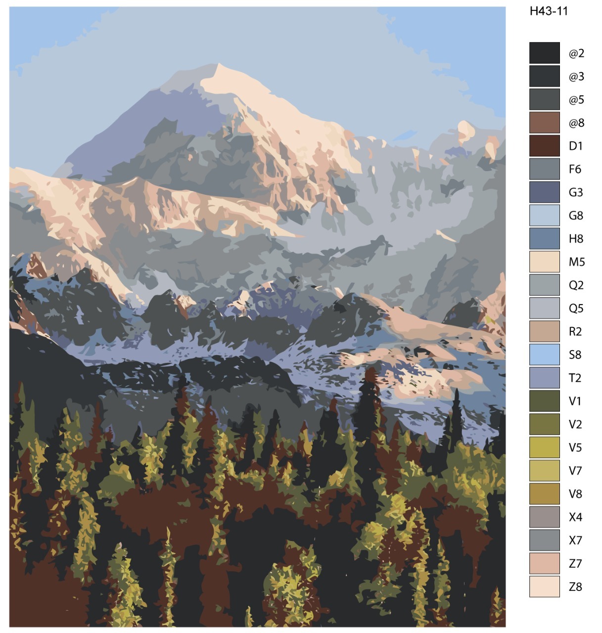 

Картина по номерам BRUSHES-PAINTS H43, Лес и белая гора