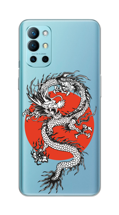 

Чехол на OnePlus 9R "Восходящий дракон", Белый;черный;красный, 151650-1