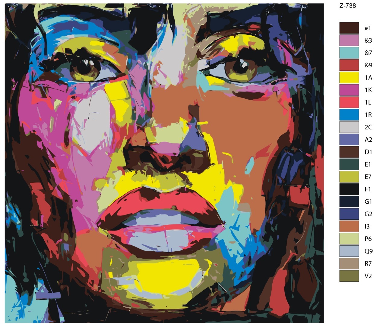 

Картина по номерам BRUSHES-PAINTS Z-738, Арт лицо девушки