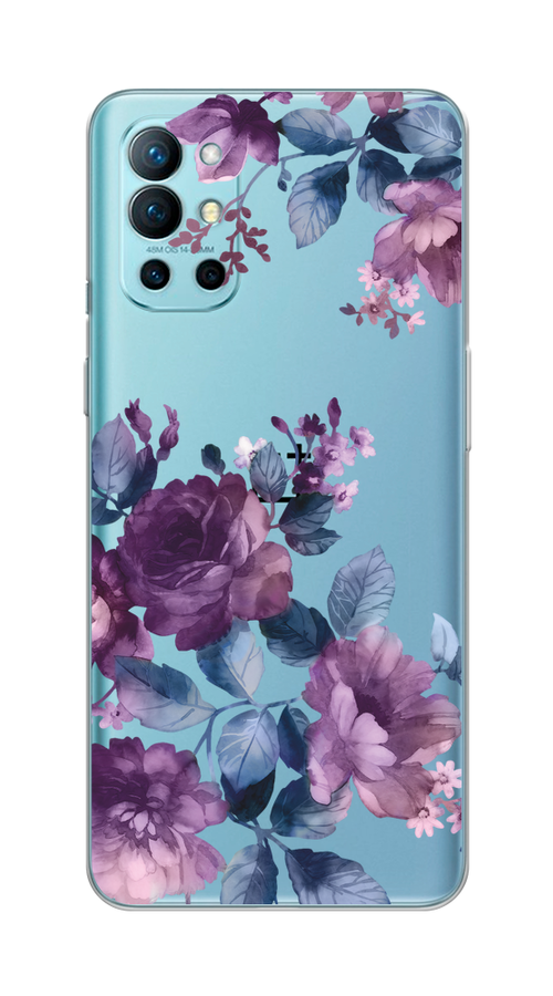 

Чехол на OnePlus 9R "Purple Blossoms", Синий;фиолетовый, 151650-1