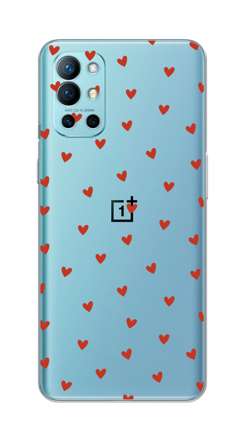 

Чехол на OnePlus 9R "Red hearts", Красный;прозрачный, 151650-1