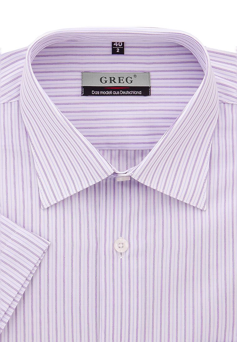 

Рубашка мужская Greg 01-00008486 фиолетовая 38, Фиолетовый, 01-00008486