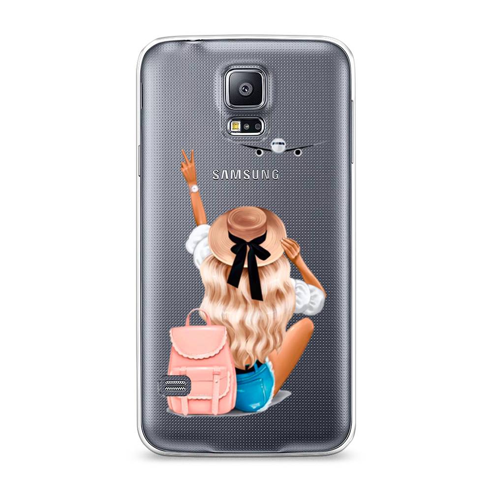 

Чехол Awog на Samsung Galaxy S5 "Автостопом самолетом", Бежевый;розовый;голубой, 24150-7