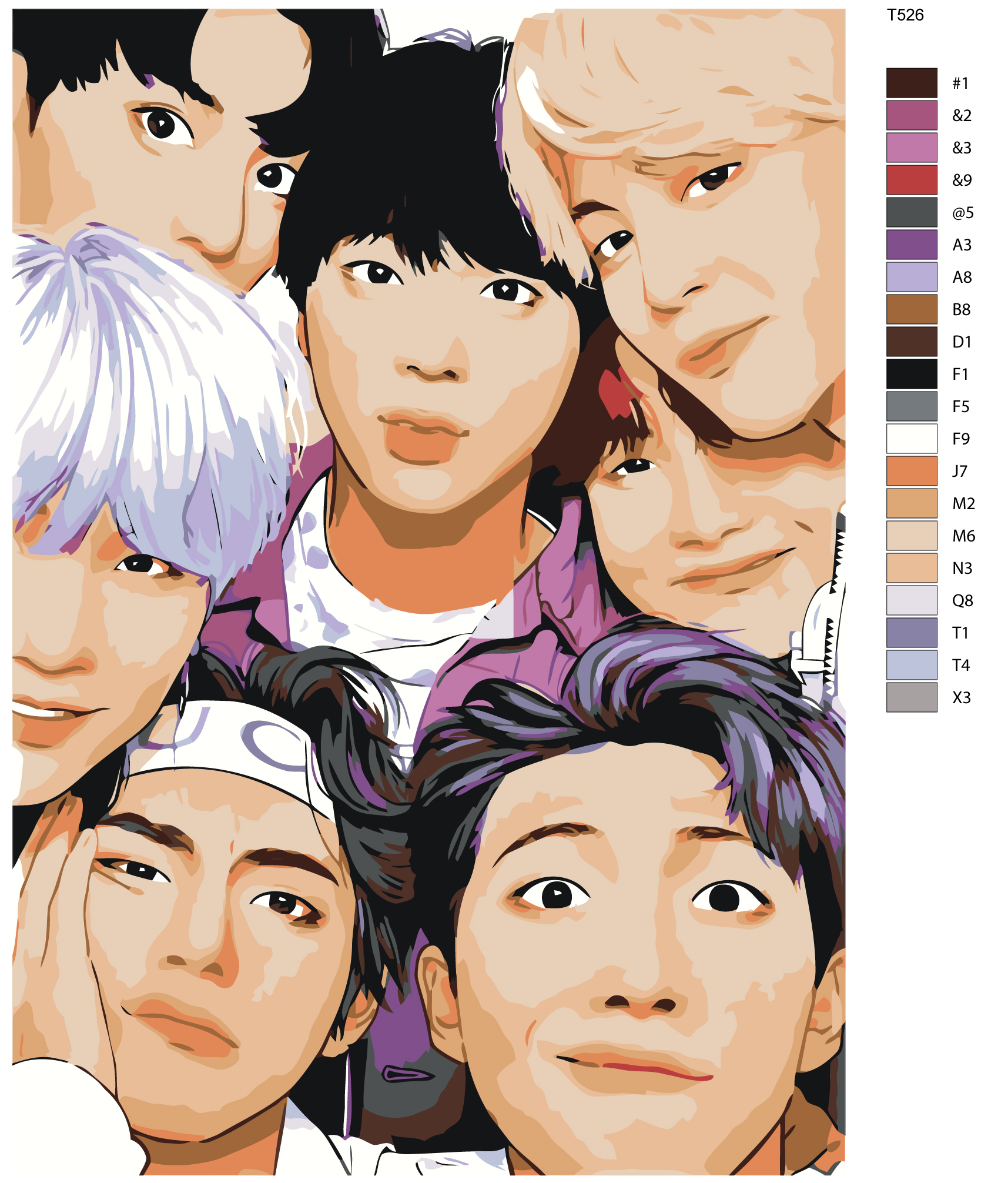 

Картина по номерам BRUSHES-PAINTS T526, группа BTS