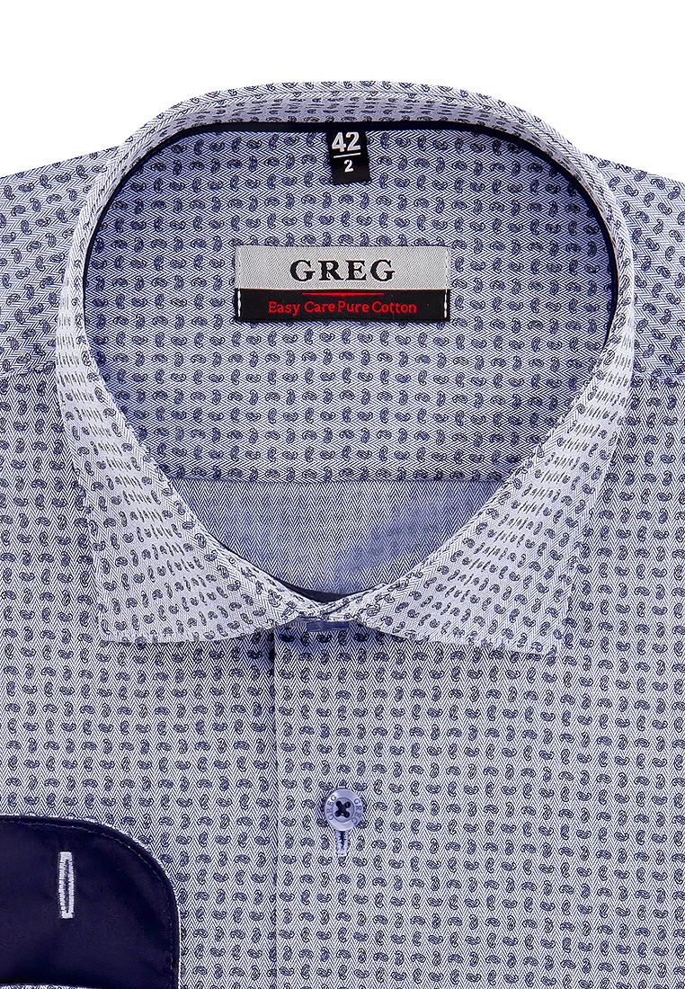 

Рубашка мужская Greg 01-00010222 голубая 40, Голубой, 01-00010222