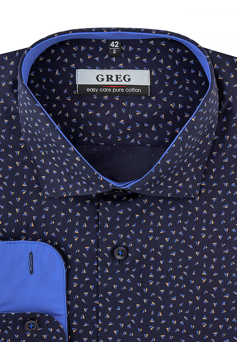 

Рубашка мужская Greg 01-00013744 синяя 39, Синий, 01-00013744