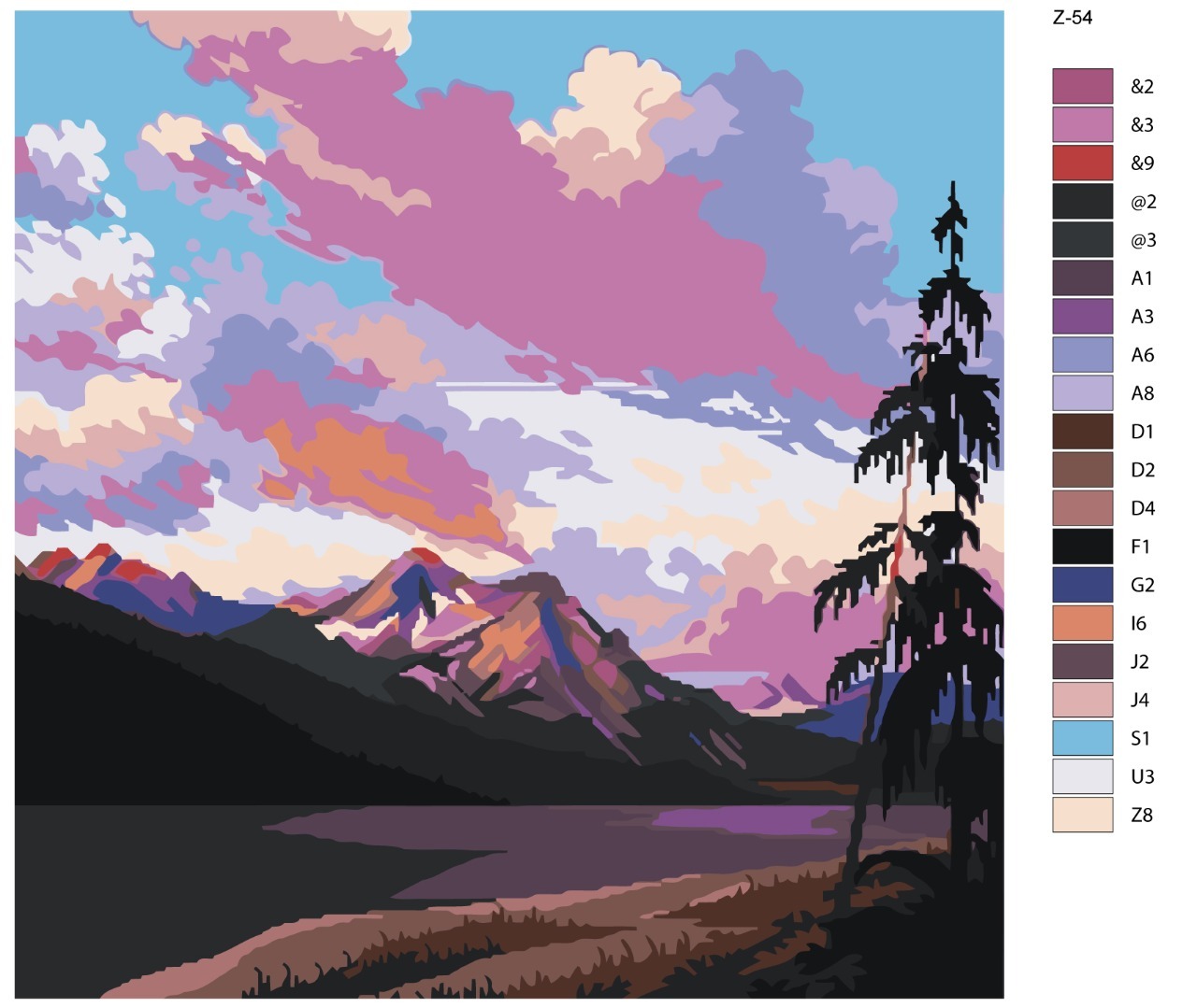 

Картина по номерам BRUSHES-PAINTS Z54, Горы в лесу