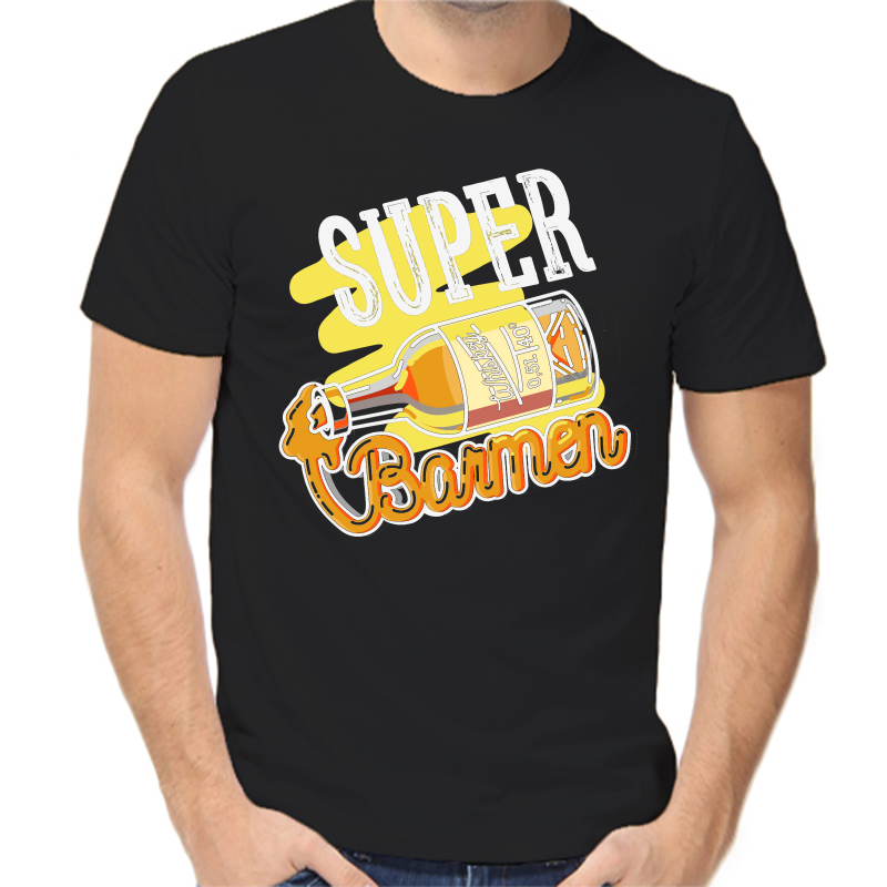 

Футболка мужская черная 44 р-р super barmen, Черный, fm_super_barmen