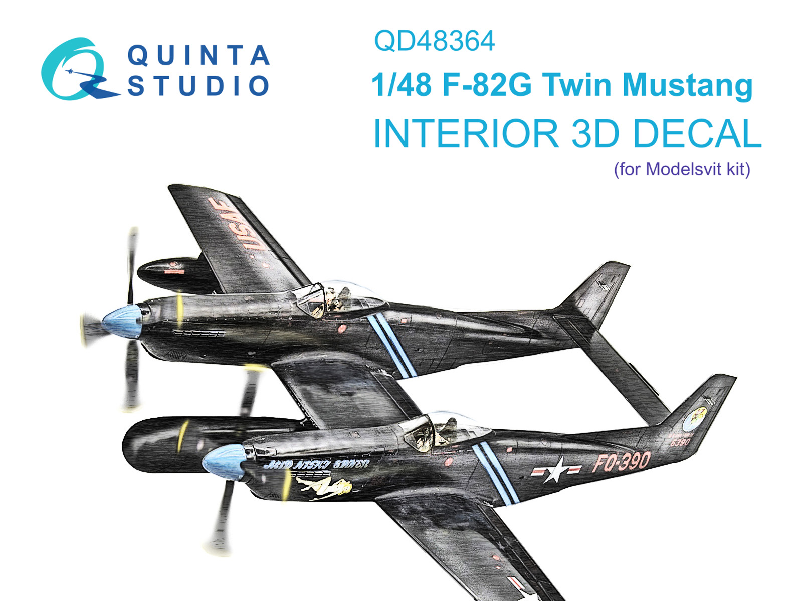 3D Декаль интерьера кабины Quinta Studio 1/48 F-82G Twin Mustang Modelsvit QD48364