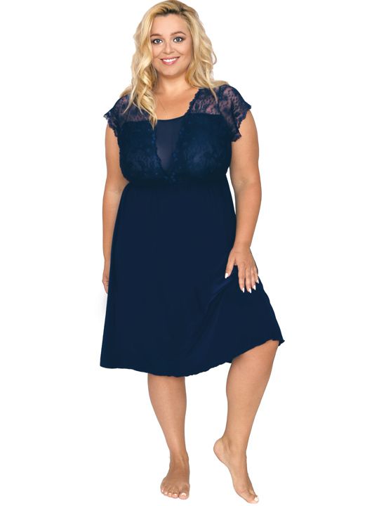 

Сорочка plus size из эластичной микрофибры с лифом из кружевного полотна, 504 BIG