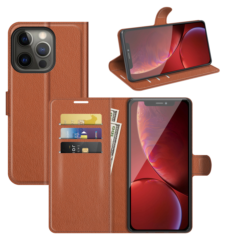 

Чехол-книжка PRESTIGE с функцией подставки для iPhone 13 Pro Max (коричневый)