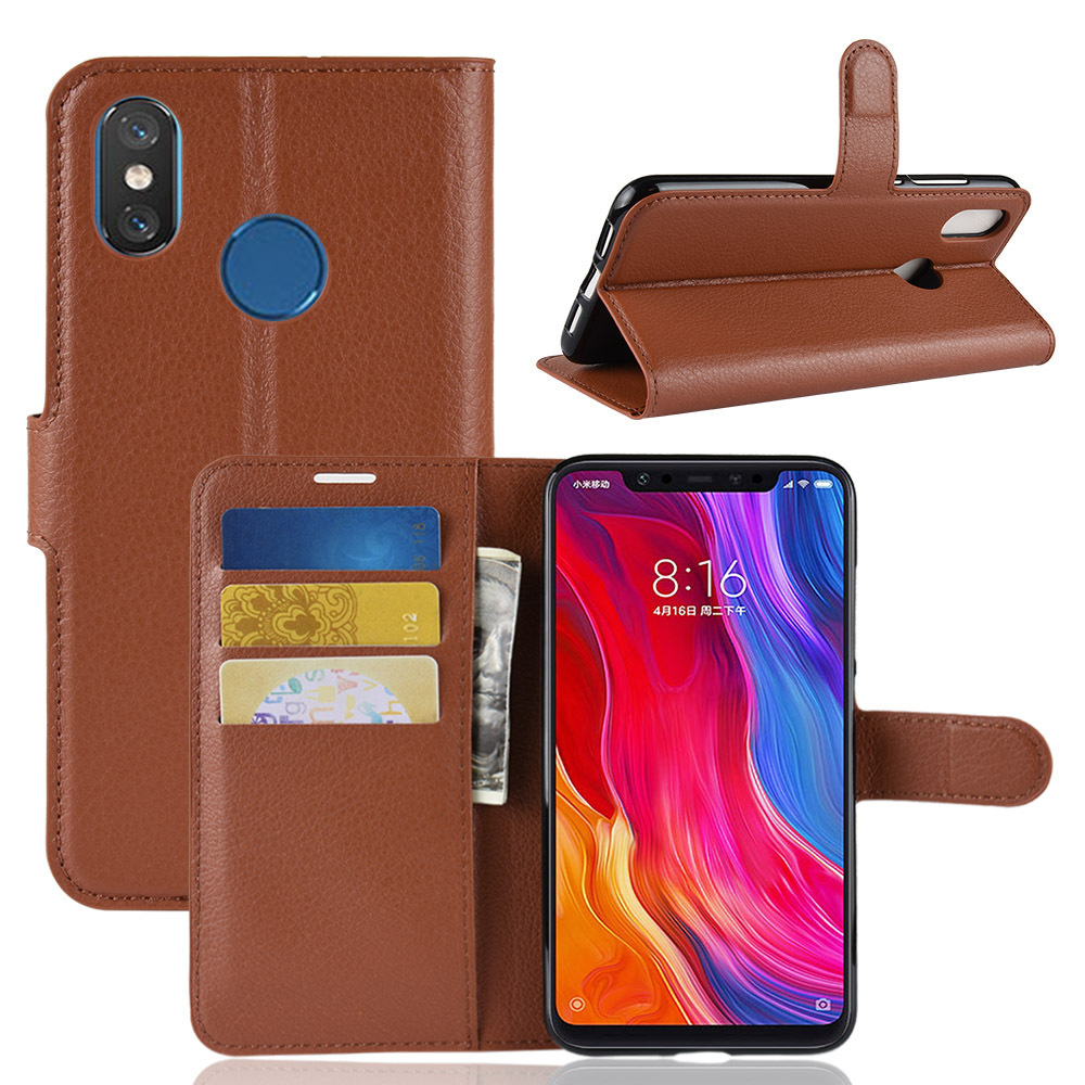 

Чехол-книжка PRESTIGE с функцией подставки для Xiaomi Mi 8 (коричневый)