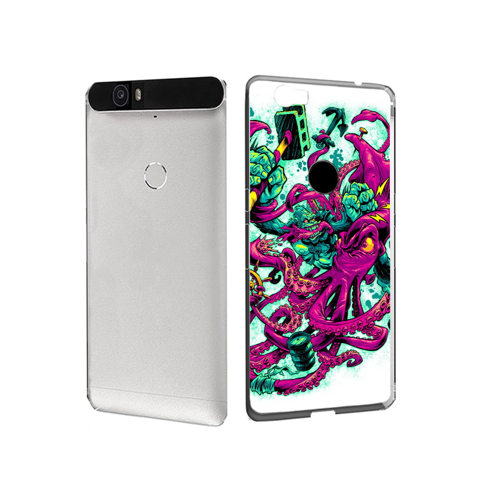 

Чехол MyPads Tocco для Huawei Nexus 6P фиолетовый кракен (PT17717.24.657), Прозрачный, Tocco