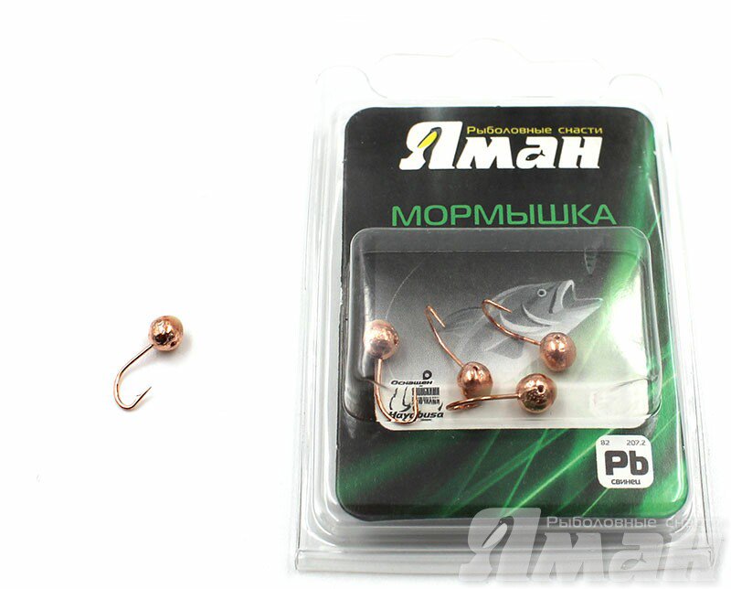 

Мормышка ЯМАН шар с отв.,цв.Copper plated, с фосф. Пяткой, d 4, 00-00020275