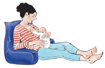 Подушка с подлокотниками для кормящих мам (синий)