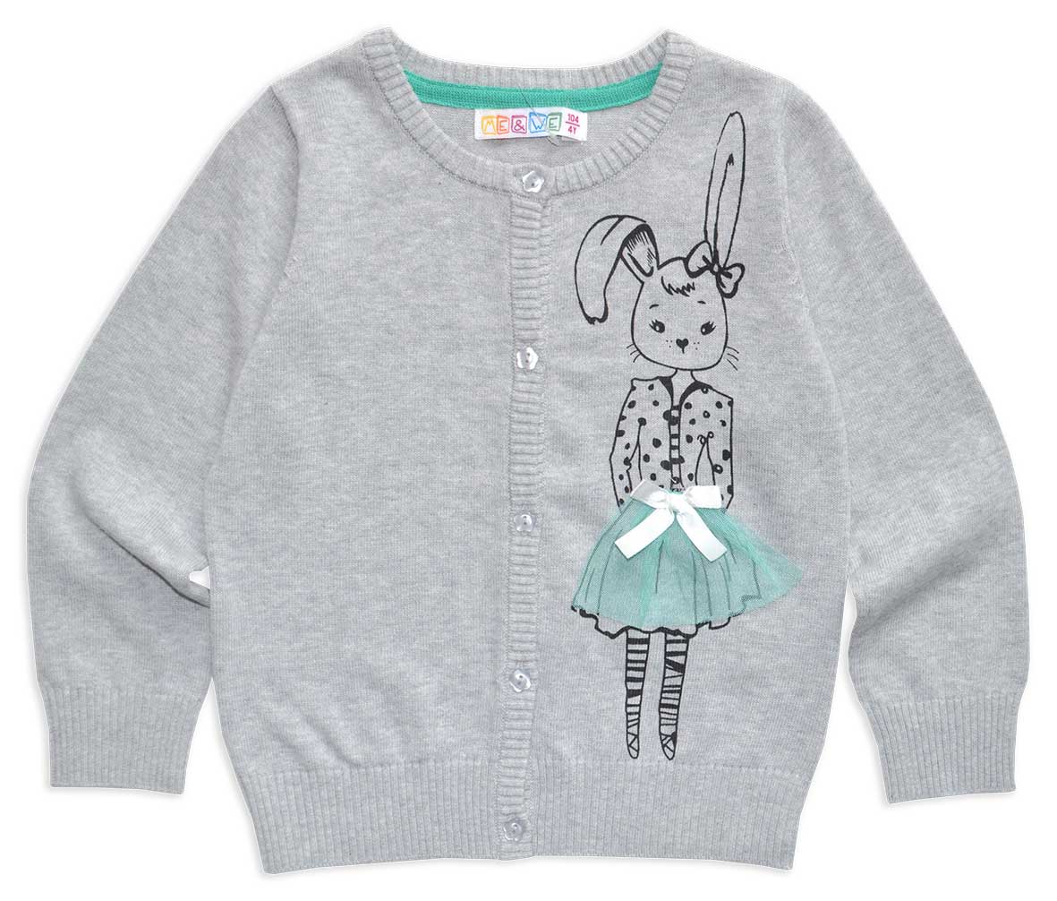 

Кардиган для девочки Me&We KG219-K201-649 Серый-116, KG219-K201-649
