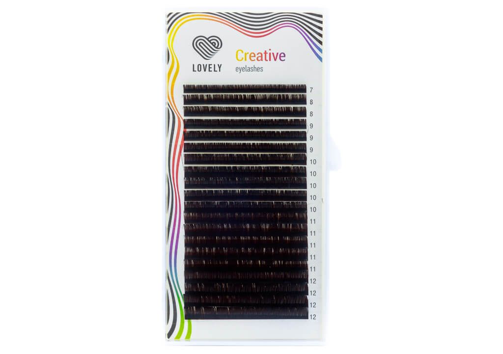 

Ресницы Lovely Dark Chocolate, C+, 0.10, 8-15 mm, Коричневый