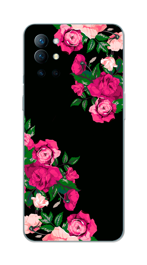 

Чехол на OnePlus 9R "Розы фуксия", Черный;розовый;зеленый, 151650-1