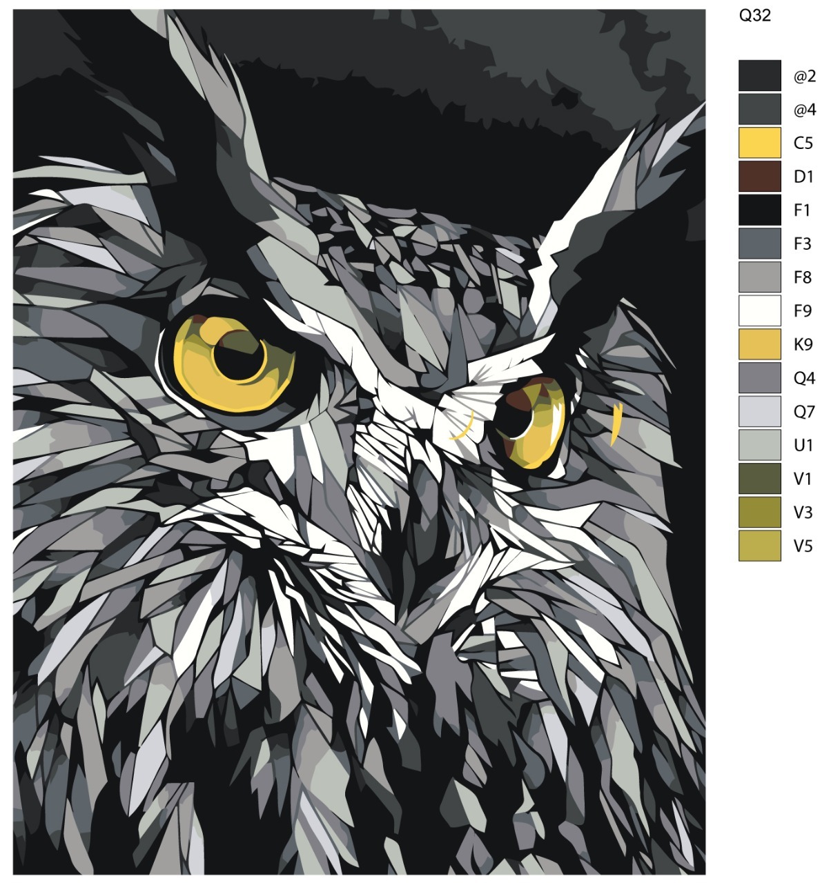 

Картина по номерам BRUSHES-PAINTS Q32, Сова