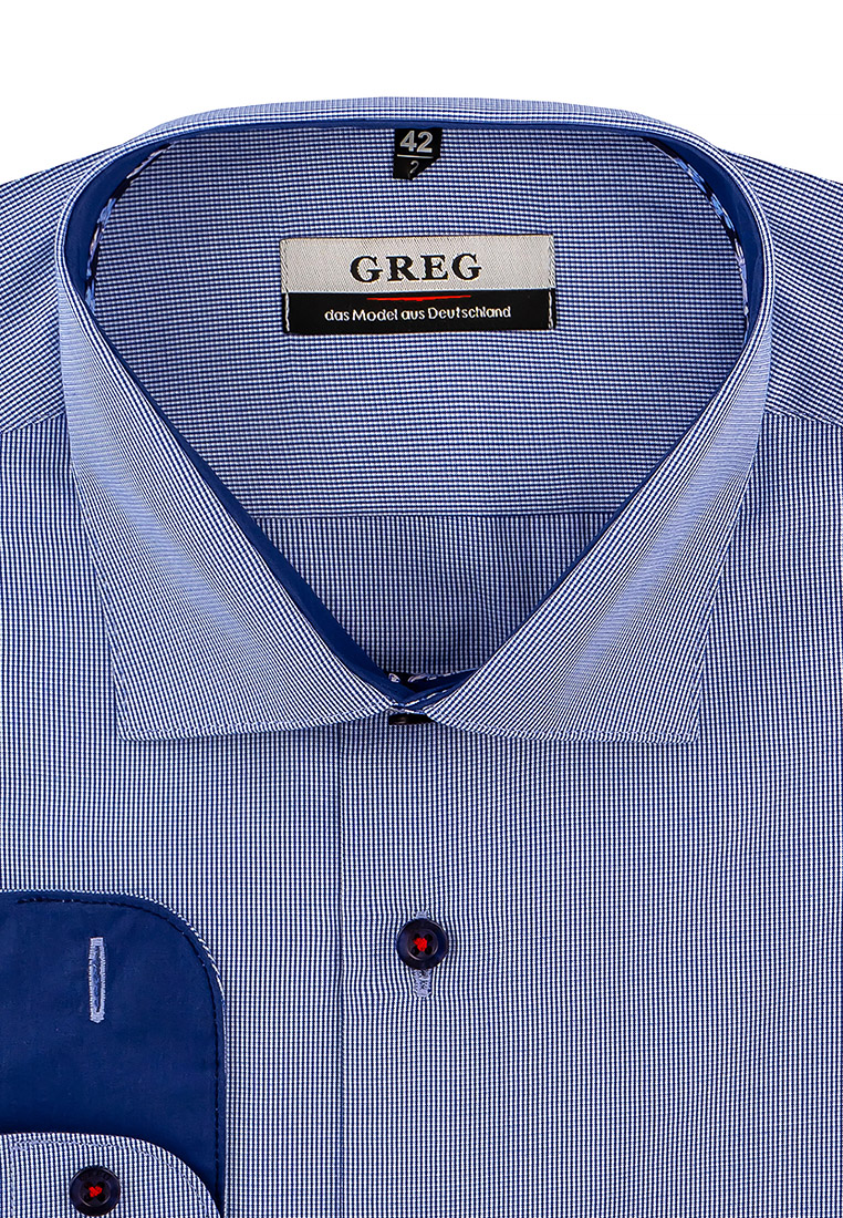

Рубашка мужская Greg 01-00012847 синяя 38, Синий, 01-00012847