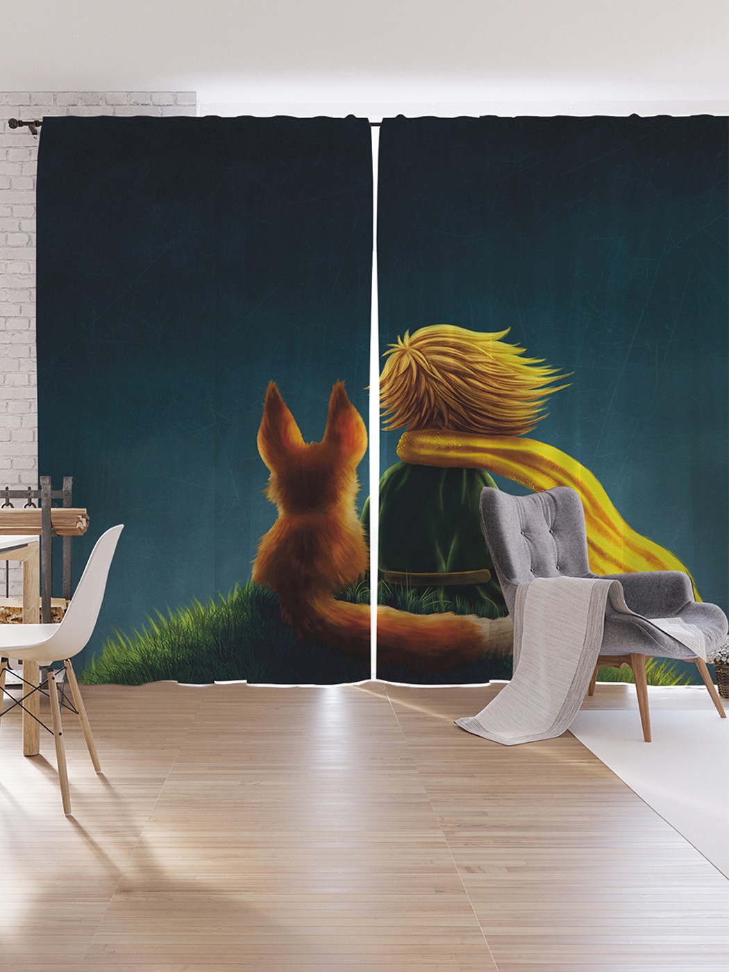 

Шторы под лён JoyArty "Мальчик с лисенком", серия Oxford DeLux, 340х265 см, Мальчик с лисенком